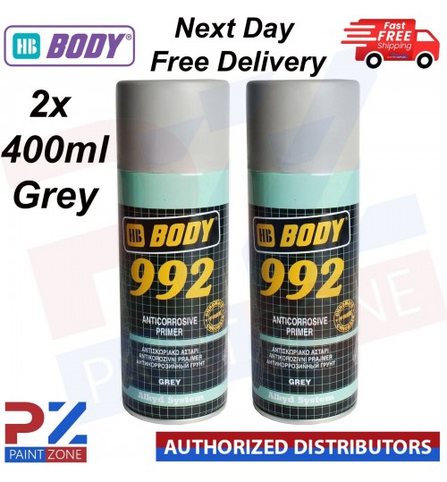 2X HB BODY 992 5100799200 Anti corrosive, Anti rust primer Aerosol GREY 400ml